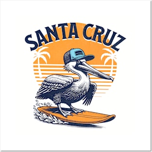 Santa Cruz Surfing Pelican Posters and Art